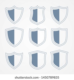security protection shield icons set