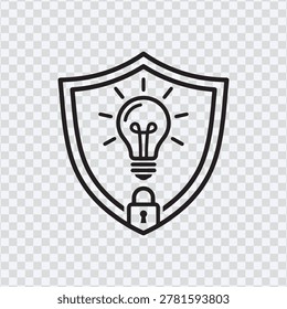 Security Protection Shield Lightbulb Icon