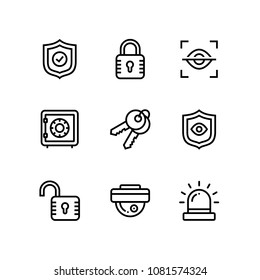 Security and protection simple vector icons for web and mobile design pack 1