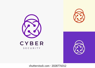 Security or protection technology logo in clean and simple padlock shape