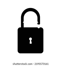 Security protection unlock secure icon | Black Vector illustration |