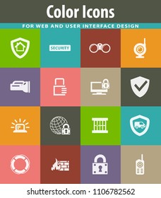 Security and protection vector icons for user interface design