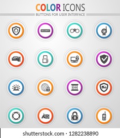 Security and protection vector icons for user interface design