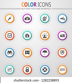 Security and protection vector icons for user interface design