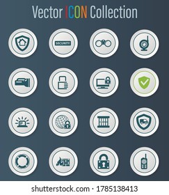 Security and protection vector icons for user interface design