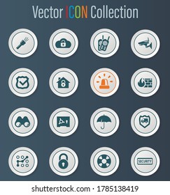 Security and protection vector icons for user interface design