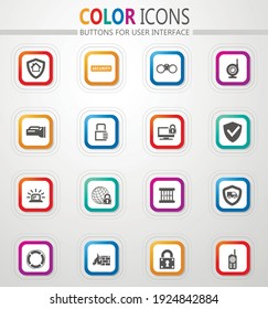 Security and protection vector icons for user interface design