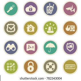 Security and protection vector icons for user interface design