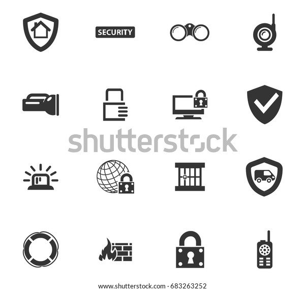 Security and protection vector icons for user\
interface design