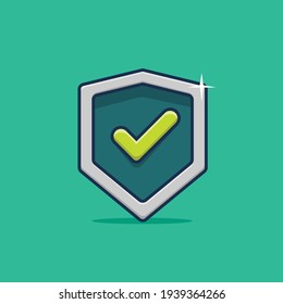 security protective shield illustration design. flat cartoon style