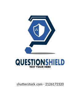 Security question vector logo template. This design use shield symbol. Suitable for business or technology.