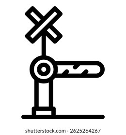 Security railroad barrier icon. Outline security railroad barrier vector icon for web design isolated on white background