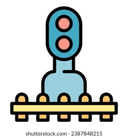 Security railroad icon outline vector. Railway light. Stop safety color flat