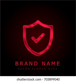 Security red chromium metallic logo
