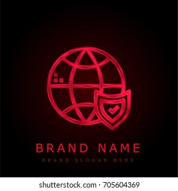 Security red chromium metallic logo