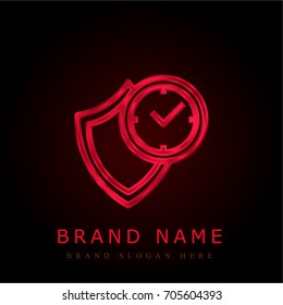 Security red chromium metallic logo