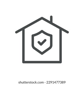 Esquema de icono relacionado con la seguridad y vector lineal.