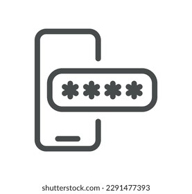 Esquema de icono relacionado con la seguridad y vector lineal.