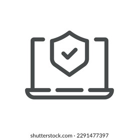 Sicherheitsbezogene Symbolumrandung und lineare Vektorgrafik.