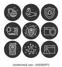 Iconos de línea de vectores relacionados con la seguridad. Contiene iconos como firewall
