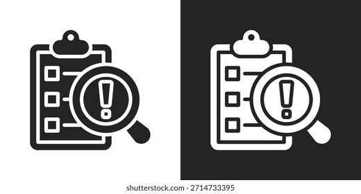 Icono De Evaluación De Riesgos De Seguridad En Estilo Glifo Blanco Y Negro