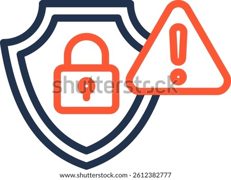 Security Risk Icon Color Line Vector Illustration