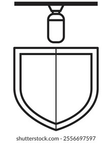 Security room lamp icon. Illustration in black and white and vector format.