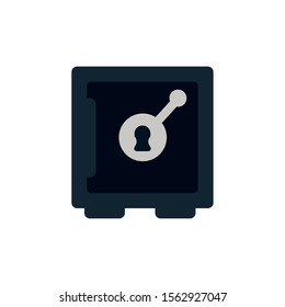 security safe box flat style icon vector illustration design