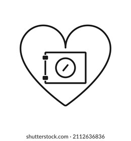 Security safe icon with heart sign