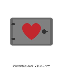 Security safe icon with heart sign