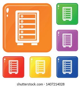 Security safe icons set collection vector 6 color isolated on white background
