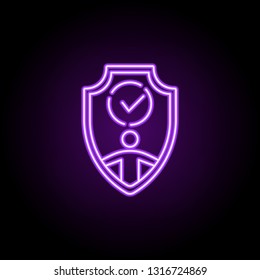 security, safety icon. Elements of Professional SEO in neon style icons. Simple icon for websites, web design, mobile app, info graphics