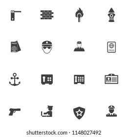 Security safety and Security icons set - protection sign and symbols