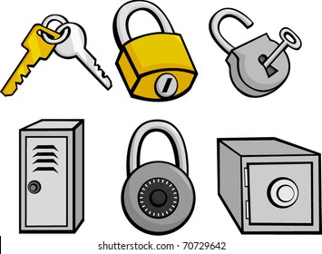 security and safety illustrations set