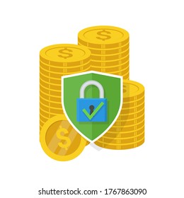 la protección de la seguridad bloquea el dinero. concepto de ahorro. concepto de ahorro de dinero