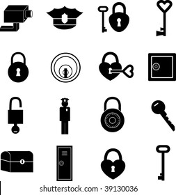 security and safety symbols set