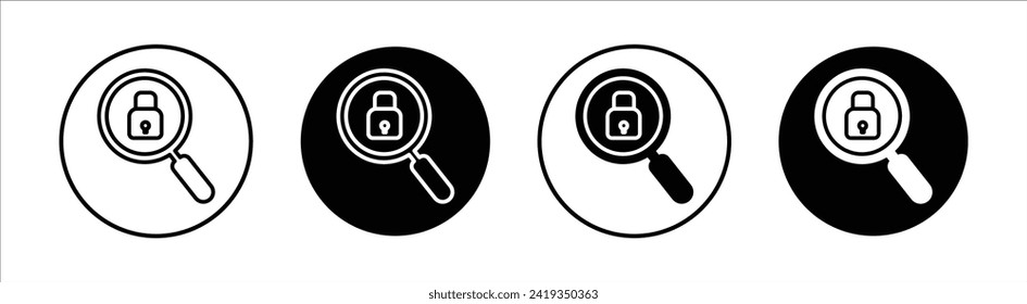 Security scan flat line icon set. Security scan Thin line illustration vector