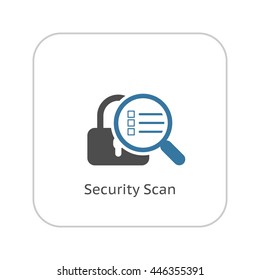 Security Scan Icon. Flat Design.