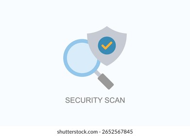 Icono de escaneo de seguridad o Ilustración vectorial aislada de logotipo