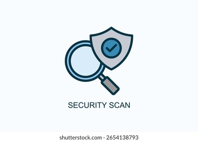 Icono de escaneo de seguridad o Ilustración vectorial aislada de logotipo