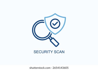 Vektorgrafik mit Symbol oder Logo für Sicherheitsscan