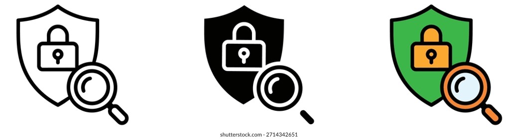 Vector de icono de escaneo de seguridad. símbolo de seguridad, confianza y garantía. Ilustración vectorial.