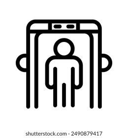 gráfico de Vector de ilustración de icono de línea de escáner de seguridad. Ilustración de elemento simple gráfico de Vector, adecuado para App, Sitios web y presentaciones aisladas sobre fondo blanco
