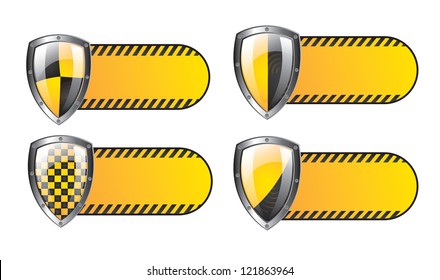 security seals yellow over white background vector illustration