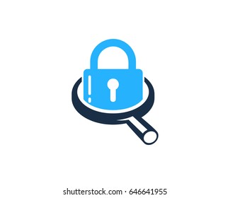 Security Search Lock Icon Logo Design Element