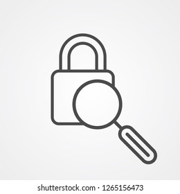 Security search vector icon sign symbol