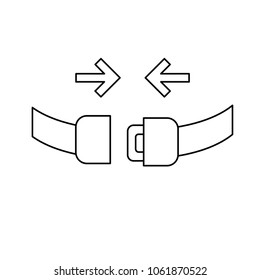 Security seat belt vector line icon isolated on white background. Seat belt line icon for infographic, website or app. Icon designed on a grid system.