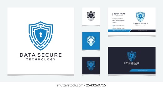 security secure shield cyber technology logo design inspiration