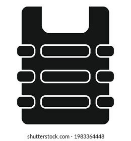Icono a prueba de balas del servicio de seguridad. Ilustración simple del icono de vector a prueba de balas del servicio de seguridad para el diseño web aislado en fondo blanco