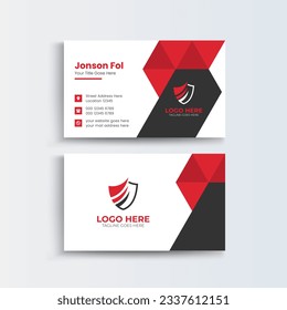 Security Service Business Card Design, Modern simple orange business card template, Security Guard, cctv camera, technology service,